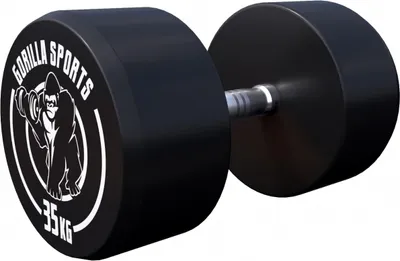 Produktbild von GORILLA SPORTS® Kurzhanteln - Einzeln, 35 kg, Gummi, Gusseisen Kern, rutschfeste, gerändelte Griffe, Schwarz - Rundhanteln, Gewichte, Hantelset, Kurzhantelset, Dumbbells