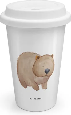 Produktbild von Mr. & Mrs. Panda Kaffeebecher To Go Wombat - Weiß - Geschenk, Australien, Spruch, ToGo, Motivation, Das Leben Ist schön, Thermobecher, becher kaffee, Isolierbecher