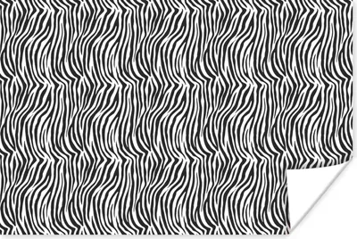 Produktbild von MuchoWow® Poster Tiermuster - Zebra - Schwarz - Weiß 120x80 cm - Bilder