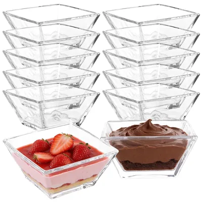 Glasschalen 12er-Set 230 ml transparent Dessertbecher Salatschüsseln