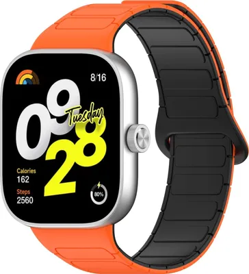 Image de Pour Xiaomi Smart Band 9 Pro / 8 Pro Two Color Silicone Bande magnétique de remplacement du bras Orange