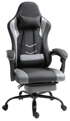 Produktbild von Ergonomischer Gaming-Stuhl - Bürostuhl - Drehstuhl - Stuhl mit Lendenwirbelstütze - Gaming-Stuhl mit Fußstütze