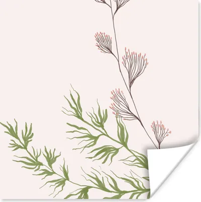 Produktbild von MuchoWow® Poster Rosa - Pastell - Blumen 100x100 cm - Babyzimmer