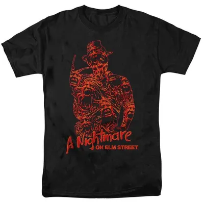 Immagine prodotto di Maglietta "Chest Of Souls" ispirata al film "A Nightmare On Elm Street", unisex, taglia L, colore nero, productTiles.product.images.aiGenerated