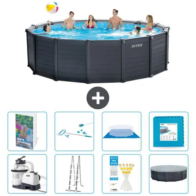 Produktbild von Graphite Panel Pool Rund - 478x124 cm - 9-teilig  S539
