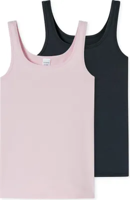 Produktbild von Schiesser Mädchen 2 Pack Unterhemd - 95/5 Baumwolle - Größe 140 bis 176