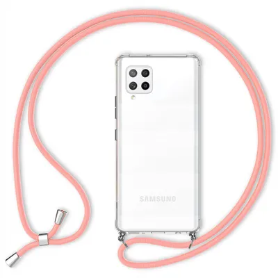 Immagine prodotto di NALIA Custodia per telefono cellulare con catena per Samsung Galaxy A42 5G, Custodia trasparente Rosa