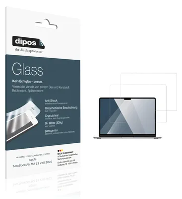Immagine prodotto di 2x Pellicola Protettiva per Apple MacBook Air M2 13 Pollici 2022 Protezione Vetro Flessibile 9H dipos