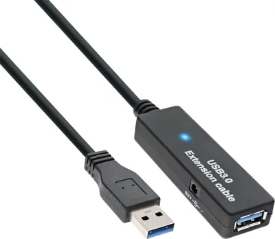 Obrázok produktu pre InLine 4043718235728, 15 m, USB A, USB A, USB 3.2 Gen 1 (3.1 Gen 1), Samec/Samica, Čierna