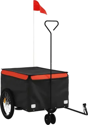 Zdjęcie produktu dla vidaXL Przyczepka rowerowa czarno-pomarańczowa 30 kg żelazko