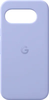 A light purple phone case with the Google 'G' logo embossed in the center.