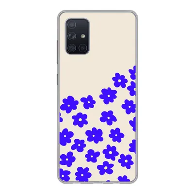 Produktbild von MuchoWow® Handyhülle Schutzhülle Hülle für Samsung Galaxy A51 Blume - Blau - Muster Silikon Softcase Handy Hülle - Schutzabdeckung