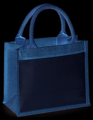 Produktbild von Westford Mill W425 | Baumwolle Pocket Jute Gift Bag 26 x 22 x 14 cm - Farbe: Natural - Größe: One Size