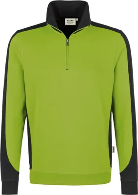 Produktbild von HAKRO Zip-Sweatshirt Contrast Mikralinar® 476, kiwi/anthrazit, 5XL