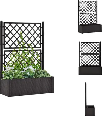 Produktbild von vidaXL Garten-Hochbeet mit Spalier Selbstbewässerungssystem Anthrazit - Blumentöpfe & Pflanzgefäße
