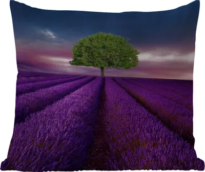 Produktbild von MuchoWow® Outdoor Kissen - Lavendel - Baum - Lila - 50x50 cm - Wetterfest - Lounge Kissen - Komfortabel - Kissen mit Bild