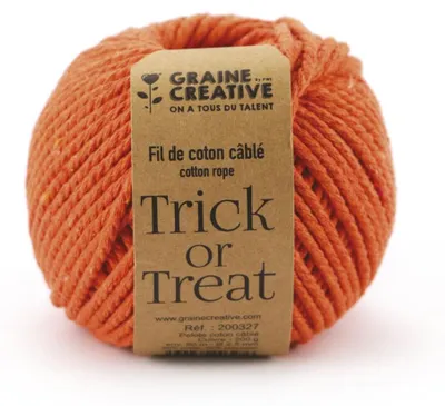Productafbeelding van Katoenen draad, macramé, 2,5 mm, oranje, 80 meter, Graine Créative