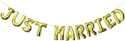 Produktbild von Oblique Unique Just Married Folienballon Girlande Hochzeit Deko Hochzeitsfeier Hochzeitsdeko gold