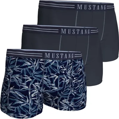 Produktbild von Herren Boxershorts von Mustang Retropants 3er-Pack Navy/Bambus/Navy