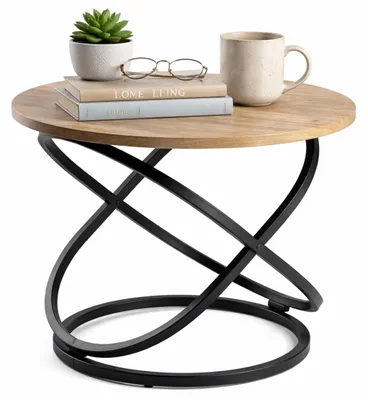 Produktbild von HowHomely Beistelltisch Couchtisch Kaffeetisch schwarz braun 60xh45 cm Loft Deko