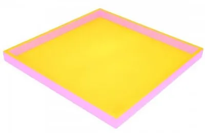 Produktbild von Gift Company Tablett Neo Quadratisch Gelb, Rosa (32x32cm)