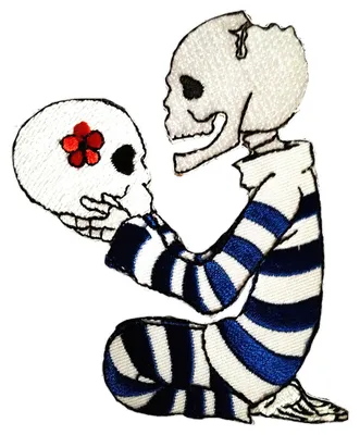 Produktbild von Totenkopf Biker Skelett - Aufnäher, Bügelbild, Aufbügler, Applikationen, Patches, Flicken, Zum Aufbügeln, Größe: 8 x 10.2 cm