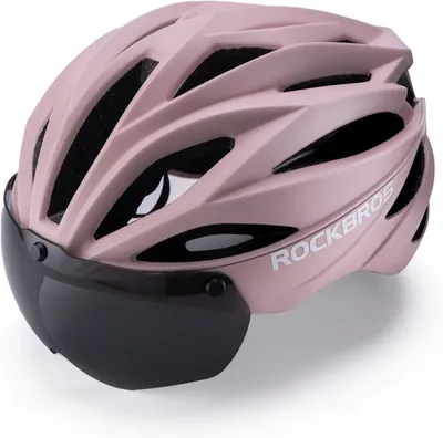 Obrázok produktu pre ROCKBROS cyklistická prilba s odnímateľným hľadím Integrovaná prilba 58-62cm, ružová matná