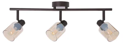 Immagine prodotto di Lampada da soffitto con paralumi color ambra Agra, nero e ambra, 3xE14x40W, metallo, dimensioni: 19x58x9 cm, IP20, Candellux