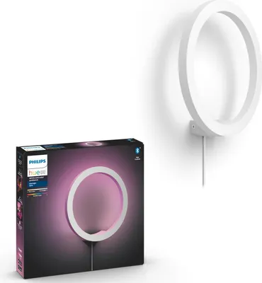 Produktbild von Philips Hue White and Color ambiance Sana Wandleuchte, Intelligente Wandleuchte, Bluetooth, Weiß, LED, Aluminium, Nicht austauschbare(s) Leuchtmittel
