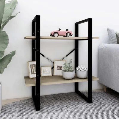 Produktbild von Bücherregal 2 Fächer Sonoma-Eiche 60x30x70 cm Holzwerkstoff , Bücherregale Design 2024