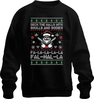Zdjęcie produktu dla Falhalla Skull Santa Ugly Sweater - Świąteczny prezent Świąteczny sweter uni , czarny, 3XL