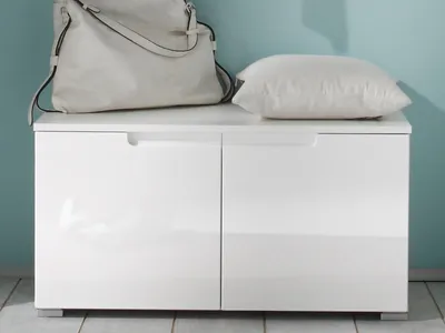 Produktbild von Garderobenbank Flurbank Holzbank Dielenbank Bank Flurmöbel "Suzette I"