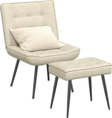 Produktbild von Relaxsessel mit Hocker Creme Samt