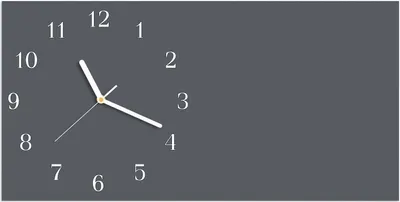Produktbild von Wanduhr aus Glas mit Motiv Dunkelgrauer Hintergrund- 60 x 30 cm - inkl. Aufhängesystem