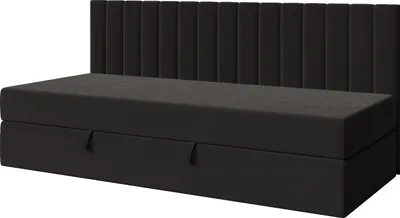 Produktbild von Schwarzes Polsterbett INTARO 35M, Jugendbett 90x200 cm mit Bettkasten