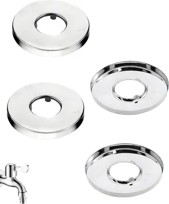 Produktbild von Rosetten für Duscharmaturen – 4 Stück Abdeckrosetten aus Edelstahl – Für Armaturen, Duscharmaturen, Wasserhähne, Waschbeckenrohre
