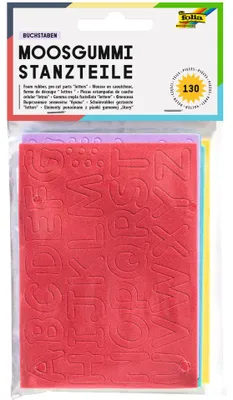 Productafbeelding van Folia 2353 Moosgummi Stanzteile "Buchstaben" - 130 Stück, sortiert