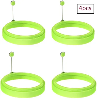 Produktbild von Ei Ring, 4 Pack Spiegeleiform für Bratpfanne Ei Ringe Silikon Pfannkuchenform Rund Omelett Form Für Eier Kochen