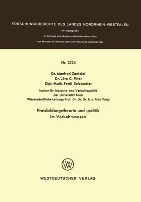 Zdjęcie produktu dla Preisbildungstheorie und -politik im Verkehrswesen