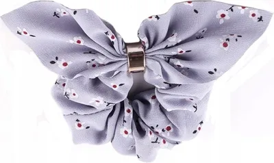 Produktbild von Frottee-Haarband-Haargummi - Stylen von Frisuren - Elegantes Accessoire - Pferdeschwänze - Modisches Statement - Lila mit Blumen