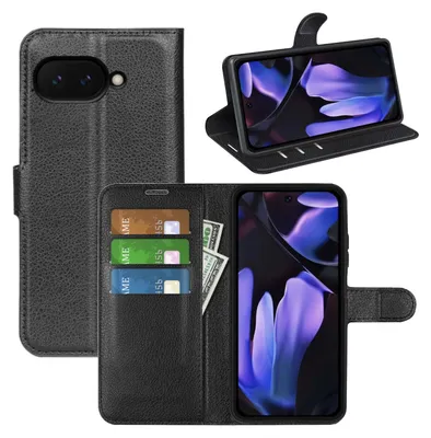 Image de Pour Google Pixel 9a Smart Handy Etui noir Etuis en similicuir Cover Case Book
