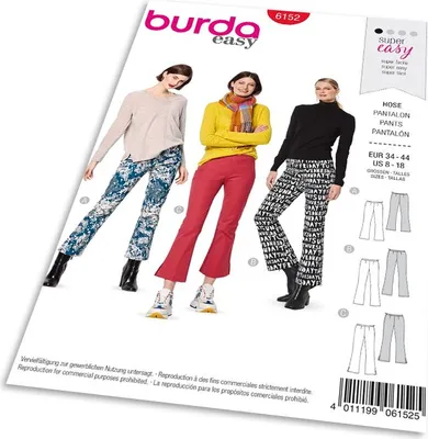 Obrázek produktu pro Střih Burda 6152 - Zvonové kalhoty