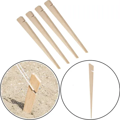 Produktbild von 4x Holzheringe 40 cm Holz – pro Stk 78 Gramm Ideal für Sand, Sandheringe, Schnurhaken Zeltheringe Zelt Heringe Camping