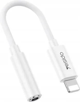 Produktbild von Yesido Lightning-auf-3,5-mm-AUX-Audioadapter (weiblich), 30 cm - Weiß