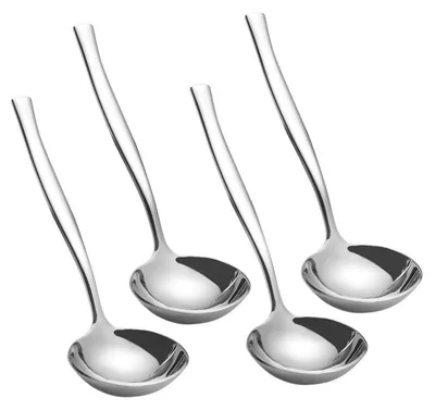 Immagine prodotto di Set di 4 cucchiai da zuppa in acciaio inossidabile, lunghezza 19 cm
