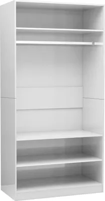 Produktbild von Kleiderschrank Hochglanz-Weiß 100x50x200 cm Holzwerkstoff