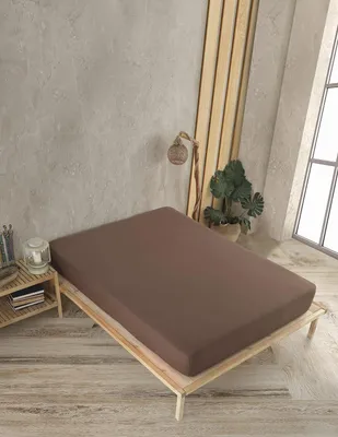 Productafbeelding van Famanu spreihoes voor boxspring, 180 x 200 cm, donkerbruin - 100% katoen, geschikt voor matrassen tot 35 cm hoog