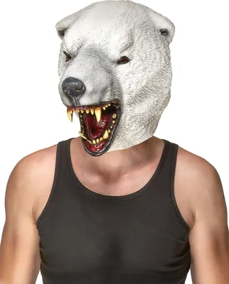 Produktbild von Tiermaske Eisbär aus Latex weiss-grau - Einheitsgröße