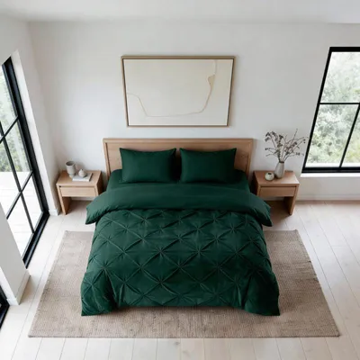 Produktbild von Sleeptime Lazy Samt Pintuck Grün 200 x 220 cm