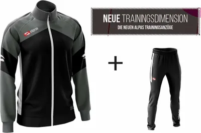 Produktbild von alpas Trainingsanzug  Dynamic Schwarz Gr. M Sportanzug Jogginganzug